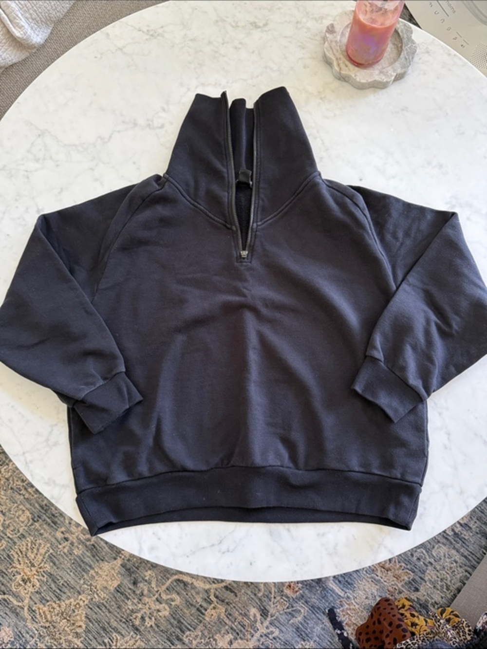 Athleta Black Half Zip Pullover Sweatshirt Size M